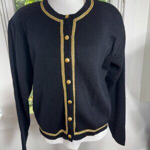 Talbots Ladies Sweater Jacket Size medium Black NWT
